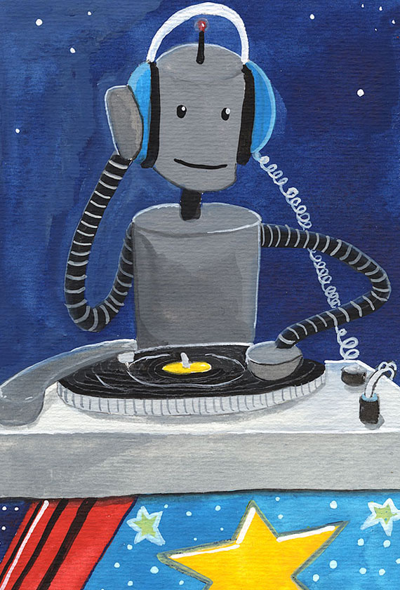 Robot DJ / Robot of the Month by Christine Marie Larsen 
